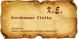Kornhauser Etelka névjegykártya